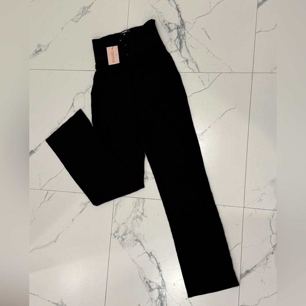 Missguided Corset High-Waisted Black Pants